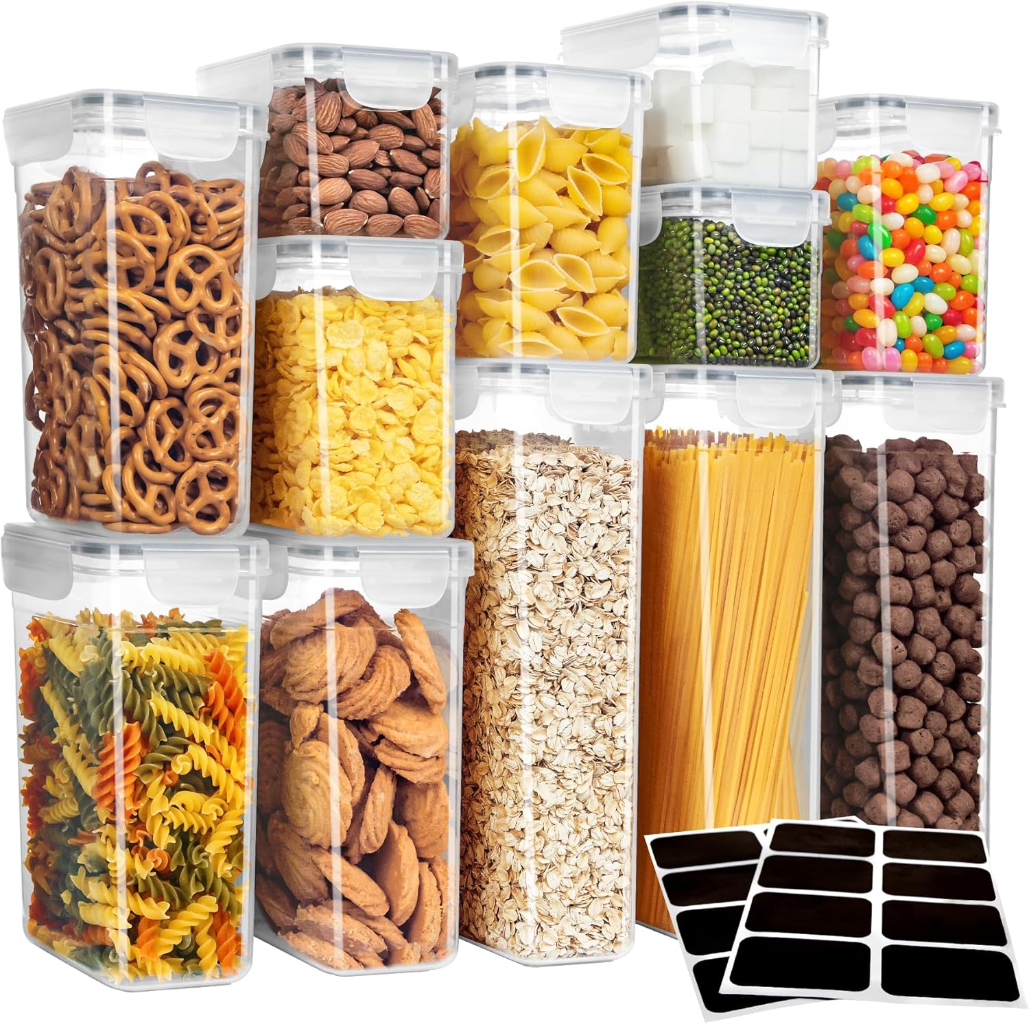 Food Storage Kitchen Container Set - 12 Pack Airtight Food Storage Container
