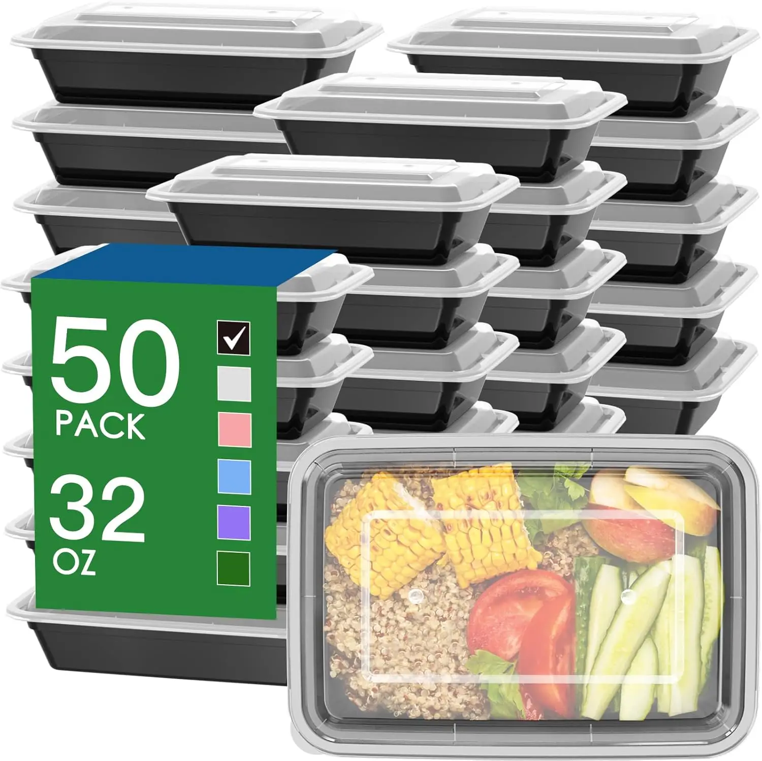 Food Storage Meals - 50 Pack (100-Piece) 32 oz Meal