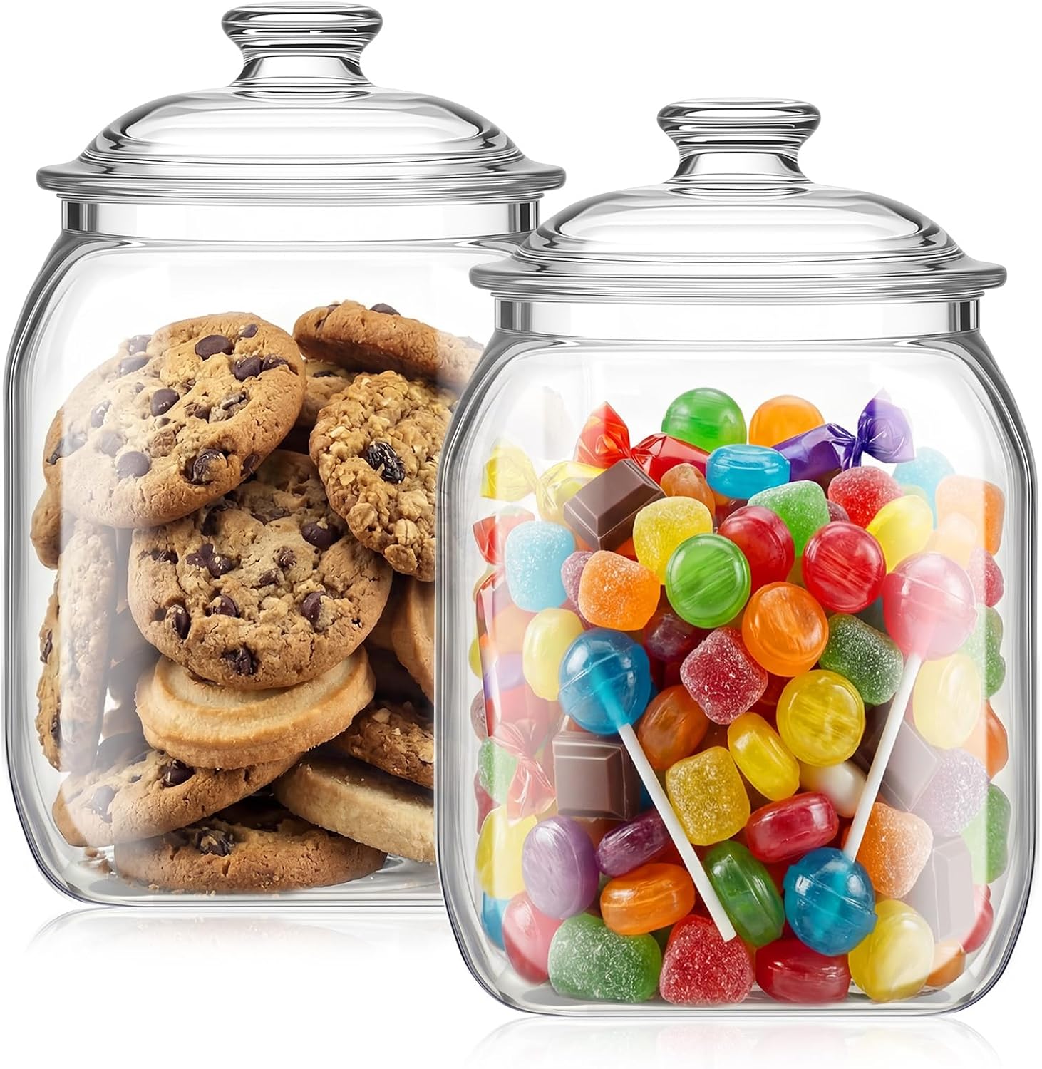 Food Storage Jars - 2 Pack Acrylic Cookie Candy Jar