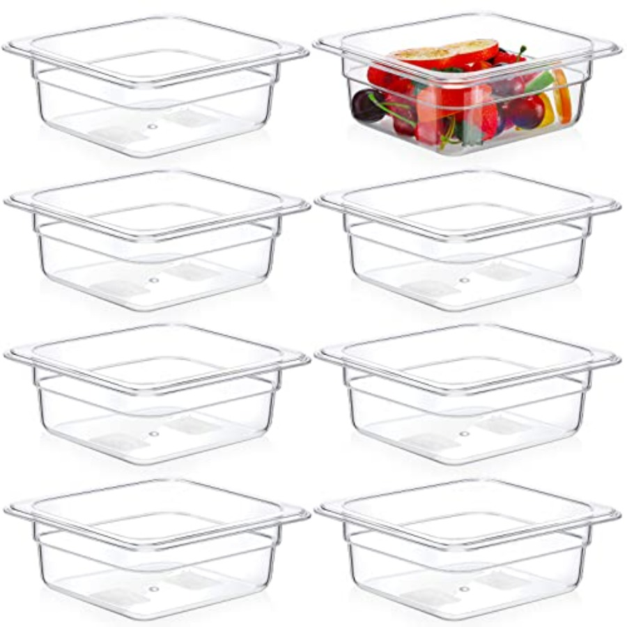 Food Storage Restaurant - 8 Pcs 1/6 Size, 2.6 Inch