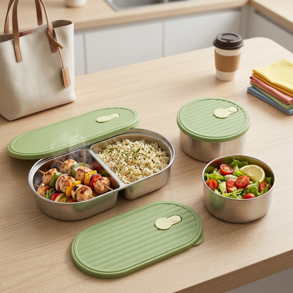 Food Storage Oven Safe - Microwavable 304 Stainless Steel Lunch Box