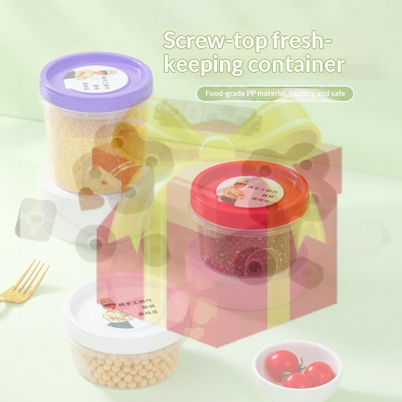 Food Storage Glass Round - 【HG】4 Pcs Round Food Fresh Keeping