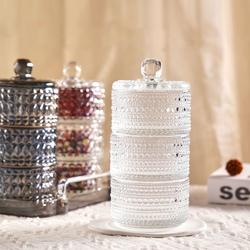 Food Storage Glass Round - European Creative Luxury Crystal Glass Candy
