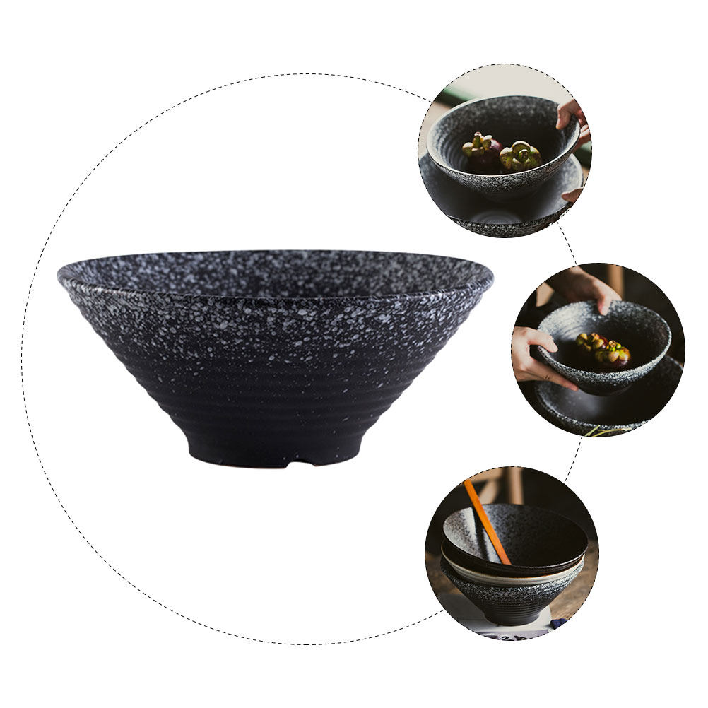 Food Storage Restaurant - 1Pcs Ceramic Ramen Bowl Black Creative