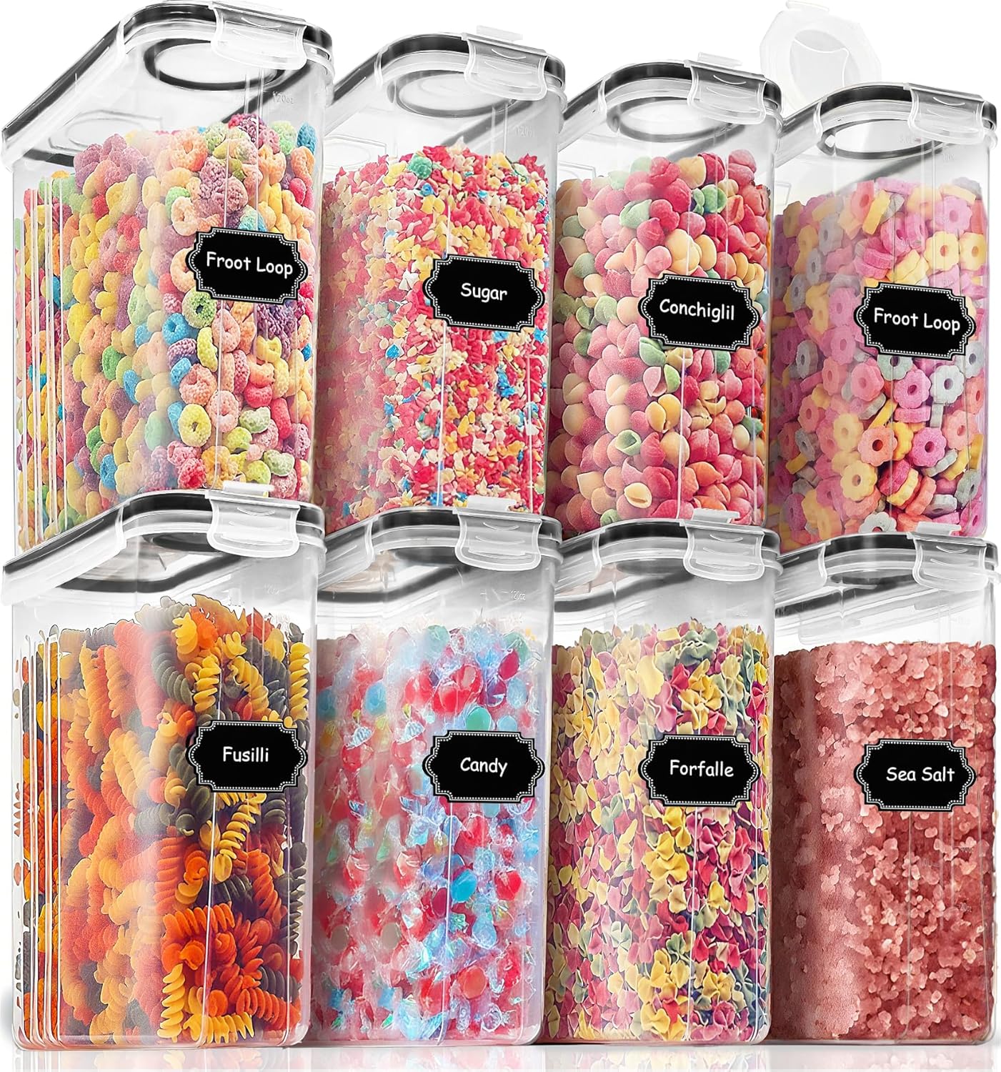 Food Storage Kitchen Container Set - 8-Piece Airtight Food Storage Containers Set