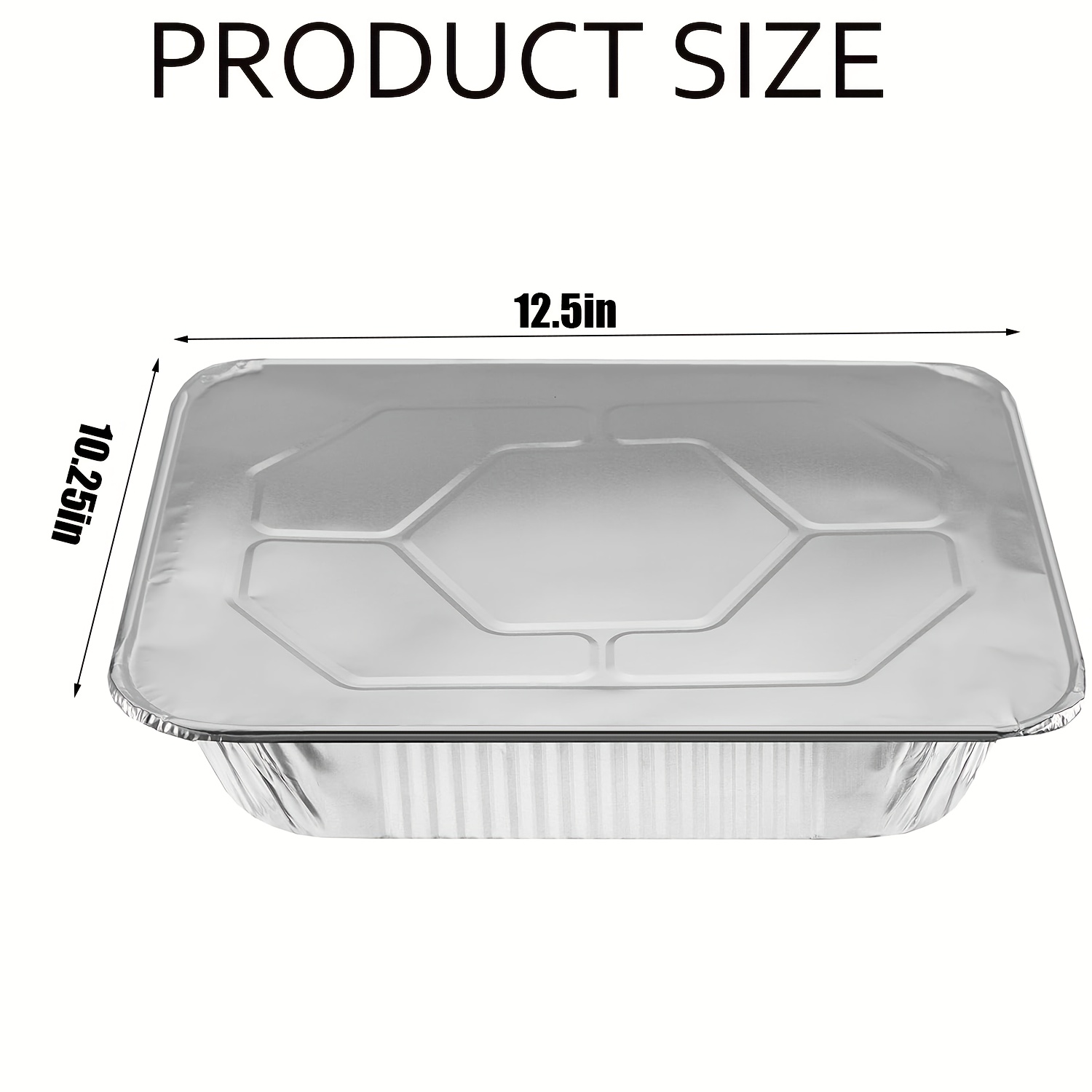 Food Storage Stainless Steel Containers - 25Pack 12.5x10.25inch Disposable Aluminum Pans with