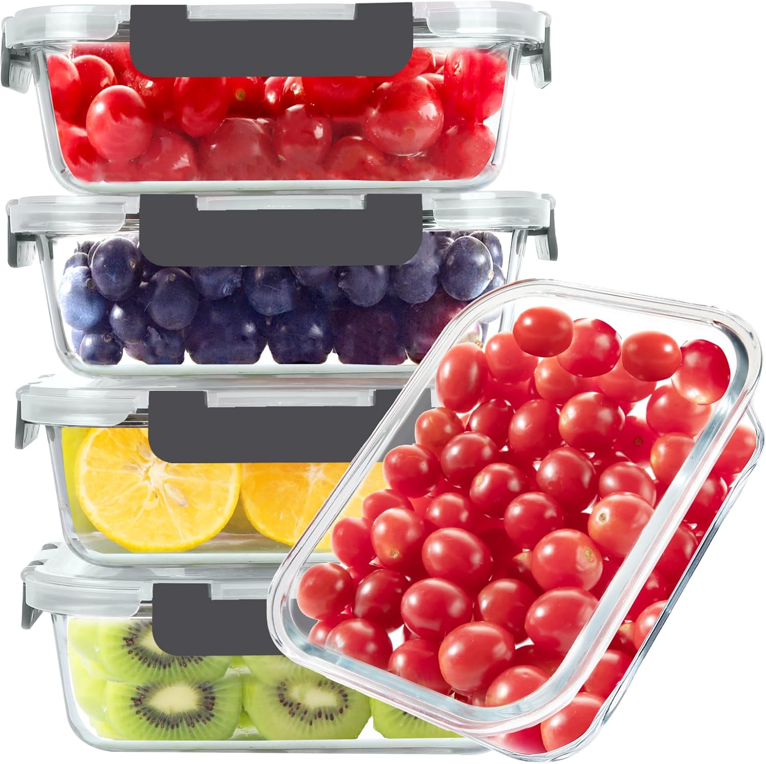 Food Storage Meals - Glass Food Storage Containers, 5 Pack