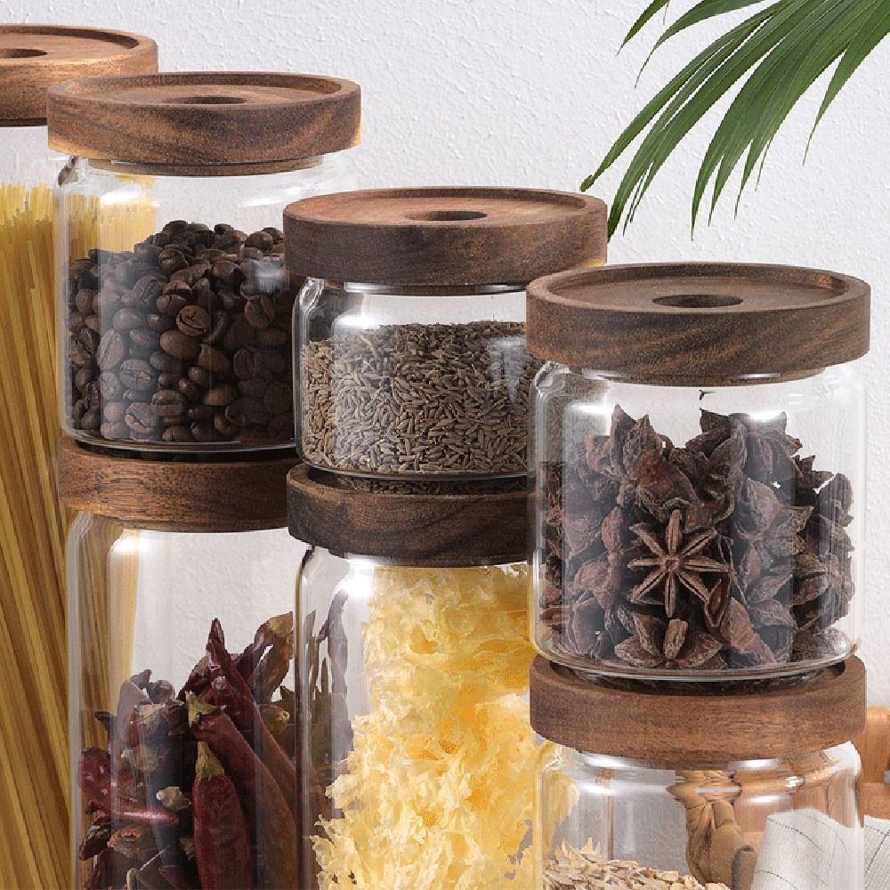 Wooden Lid Glass Food Storage  – обзор и цена Food Storage Glass Round