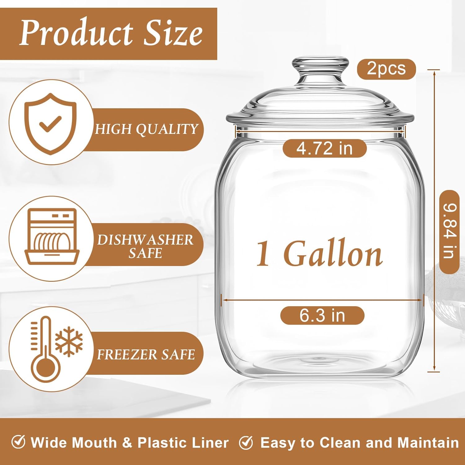 2 Pack Acrylic Cookie Candy Ja – обзор и цена Food Storage Jars