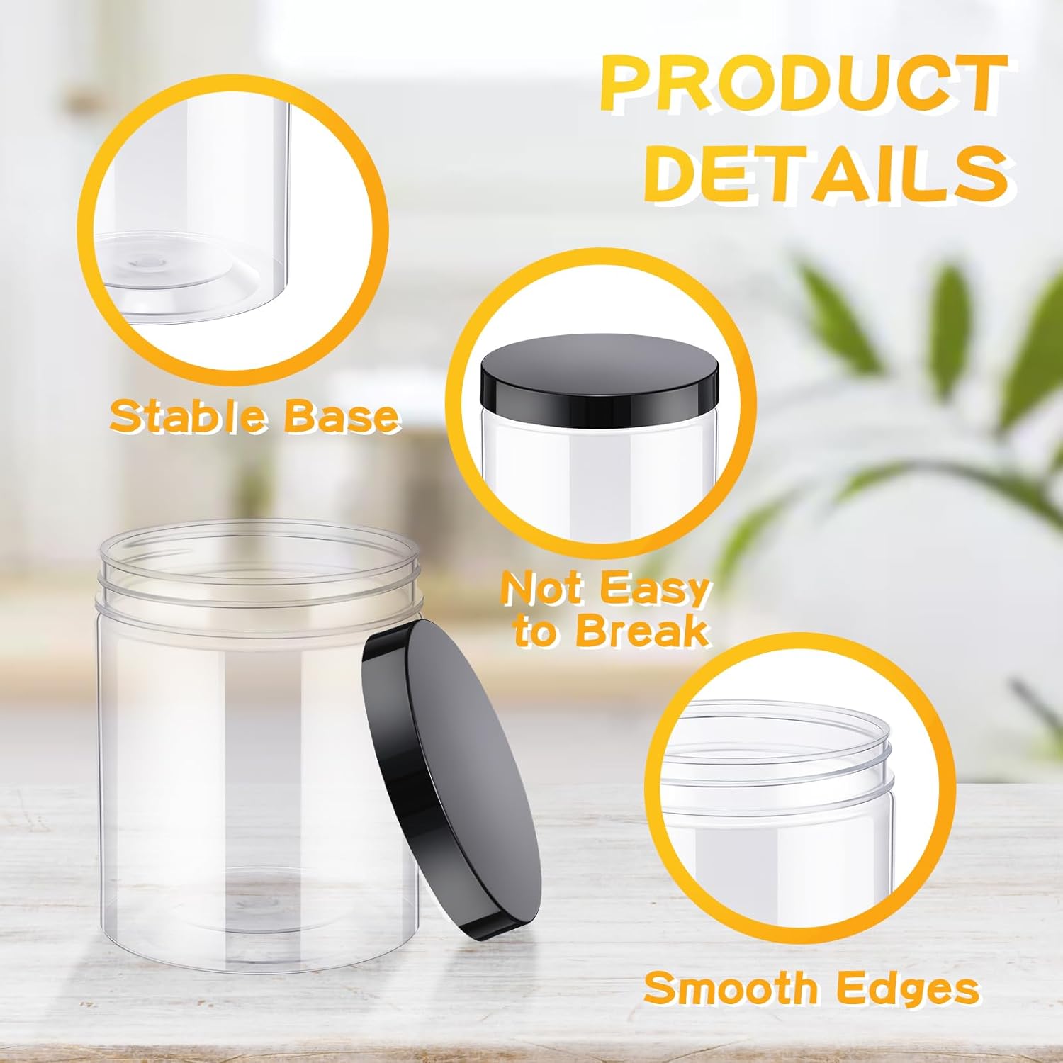24 Pcs 16oz Plastic Jars with  – обзор и цена Food Storage Jars