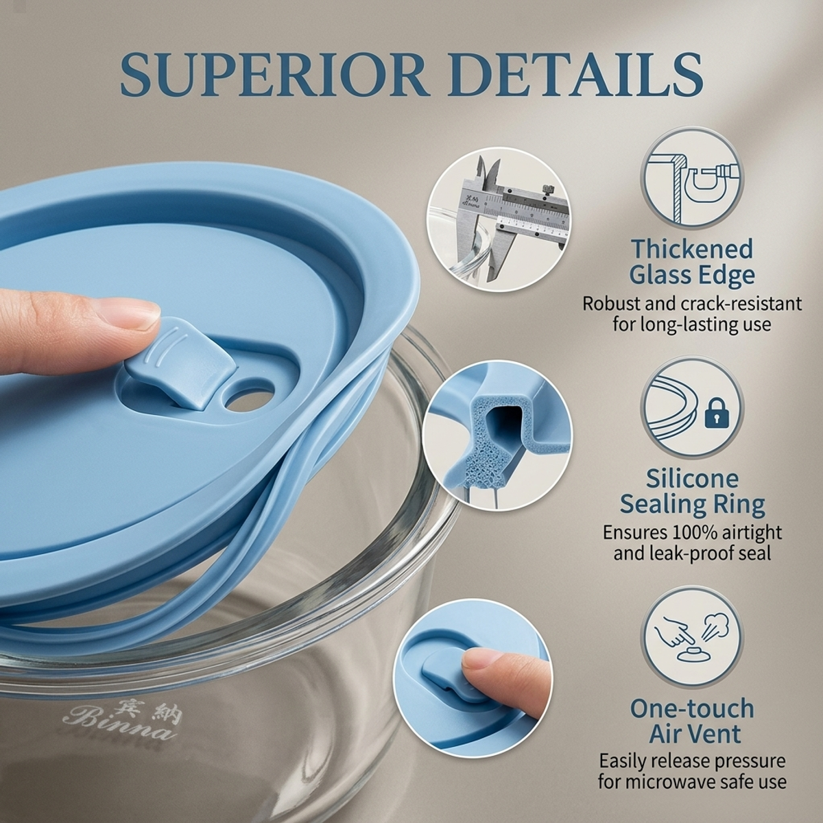 Rock Blue Round Glass Food Sto – обзор и цена Food Storage Glass Round