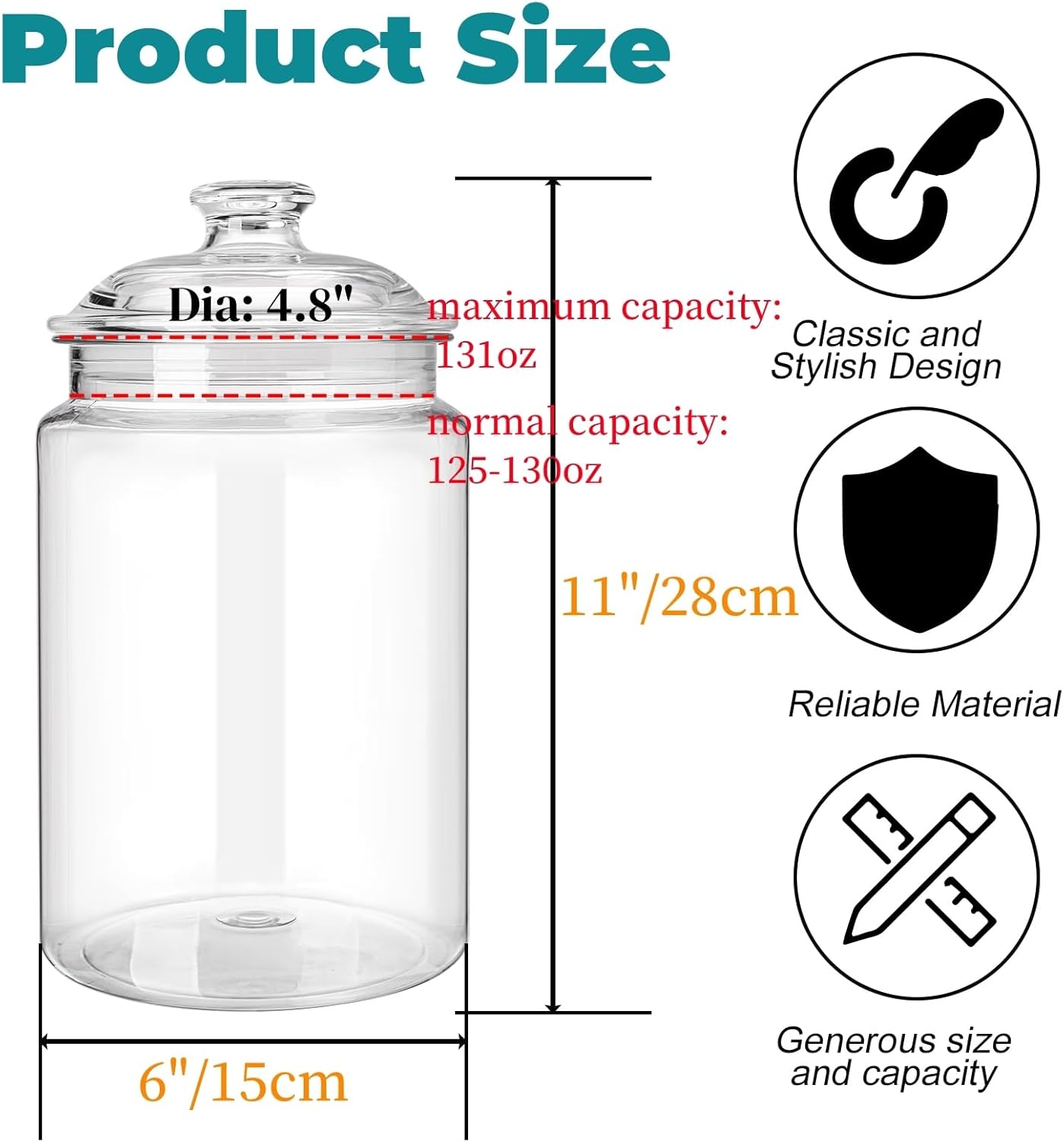 2 Pack 130 oz Large Cookie Jar – обзор и цена Food Storage Jars