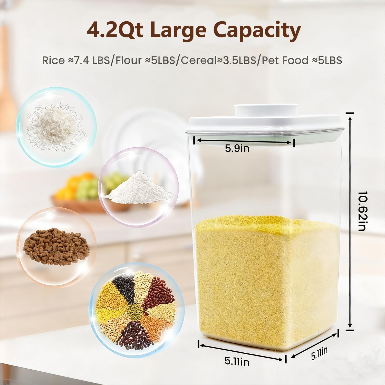 4 Pcs Large Pop Airtight Food  – обзор и цена Food Storage Kitchen Container Set