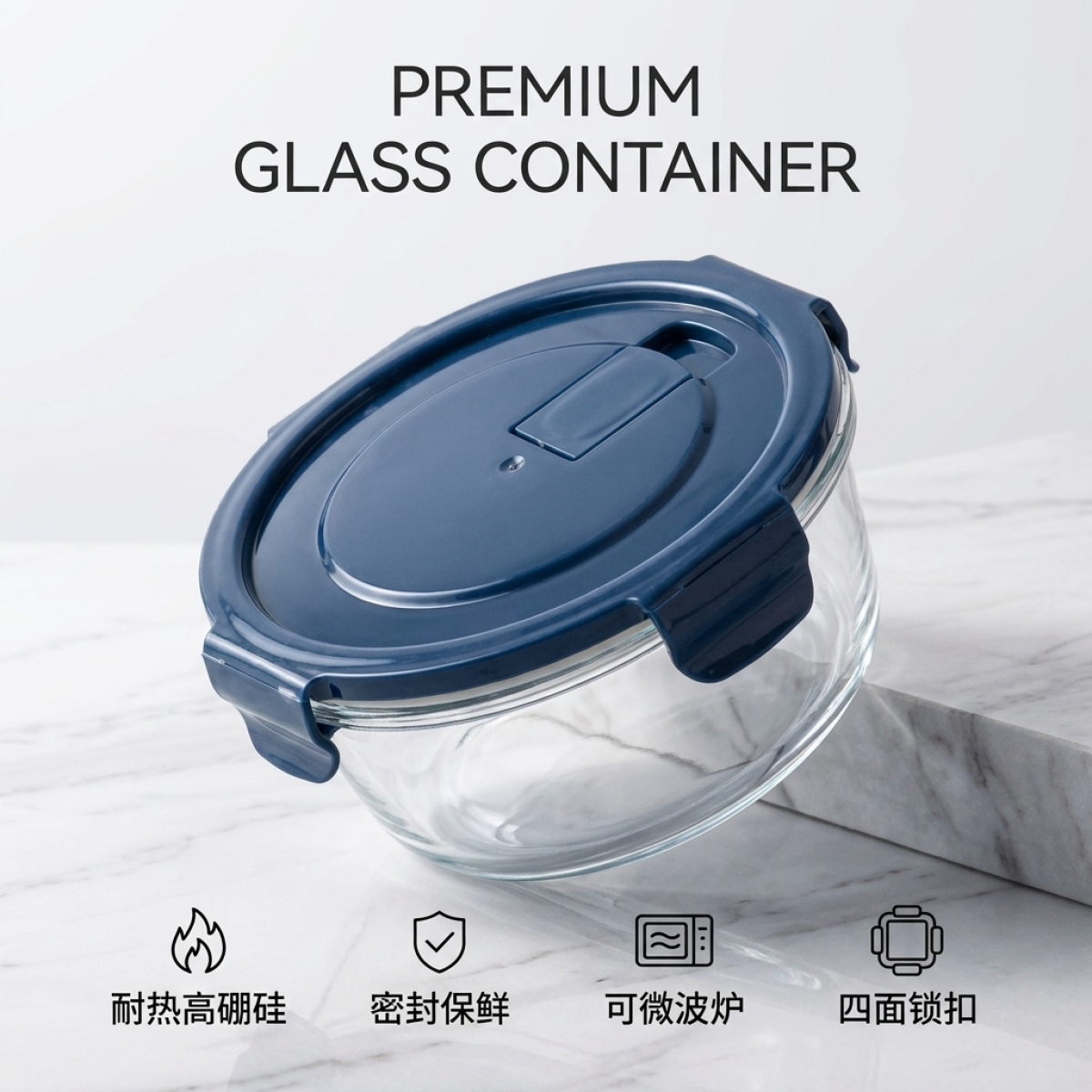 Blue Cartoon Sushi Round Glass – обзор и цена Food Storage Glass Round