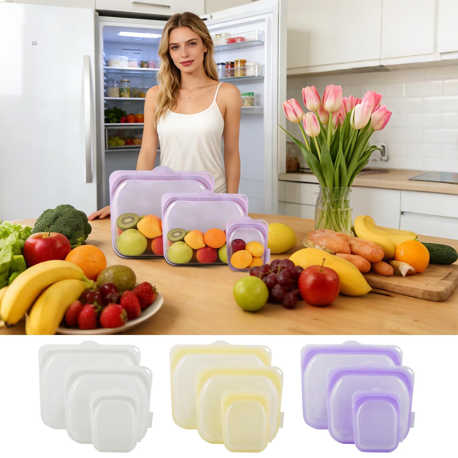 Reusable Freezer Bags 3 Pieces – обзор и цена Food Storage Silicone Bags