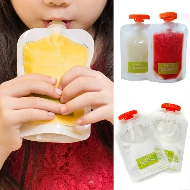 10Pcs Baby Food and Juice Box  – обзор и цена Food Storage Silicone Bags
