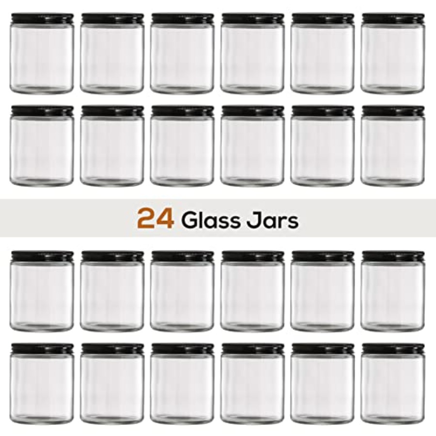 Pack, 8 OZ Thick Glass Jars wi – обзор и цена Food Storage Glass Round