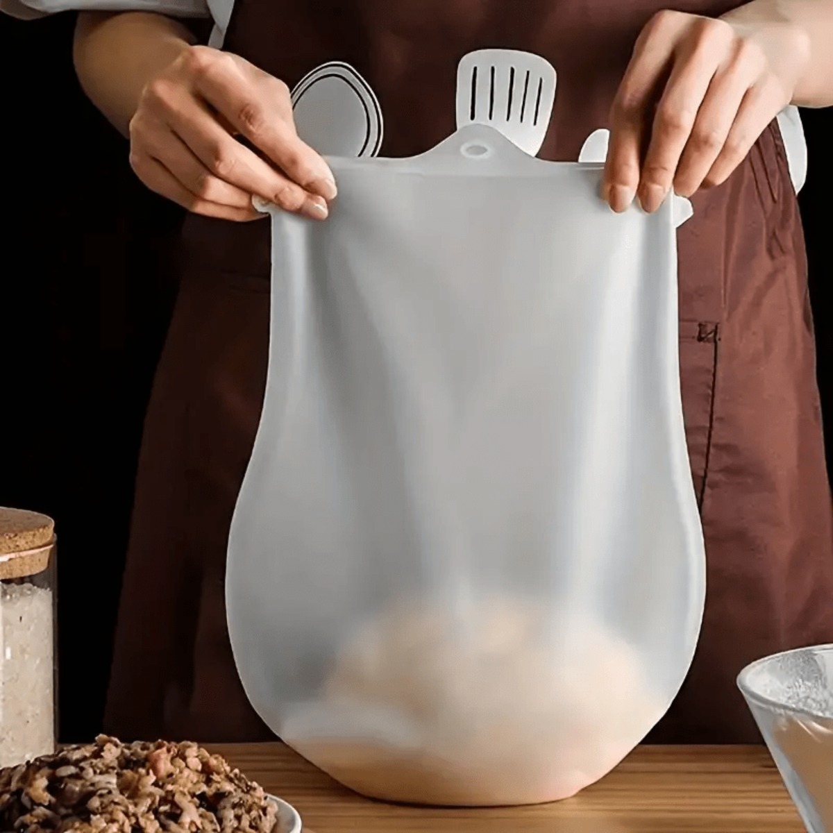 1Pc Reusable Silicone Dough Mi – обзор и цена Food Storage Silicone Bags