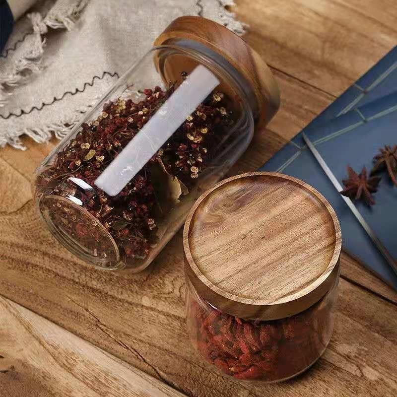 Round Glass Tube Jar Acacia Wo – обзор и цена Food Storage Youtube