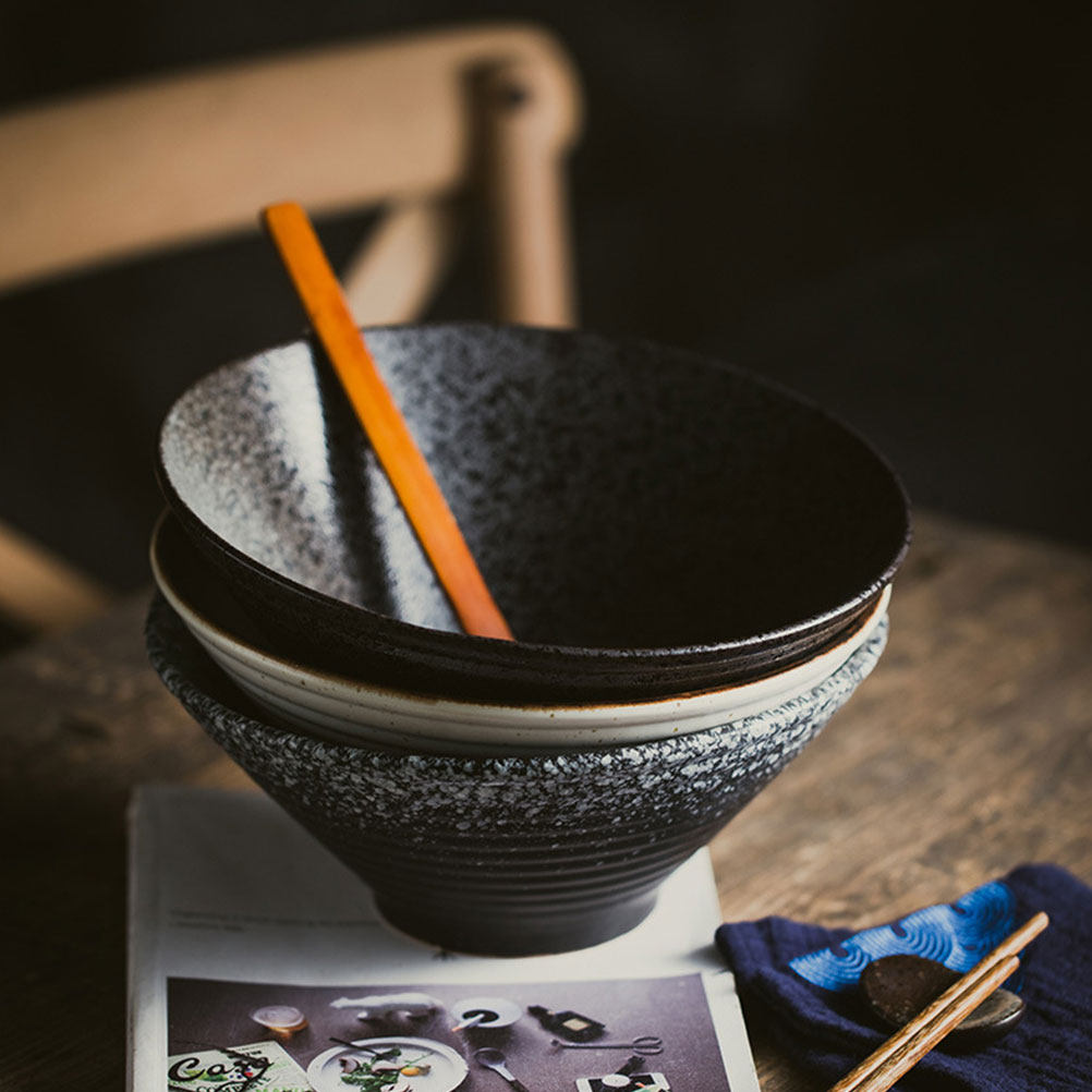 1Pcs Ceramic Ramen Bowl Black  – обзор и цена Food Storage Restaurant