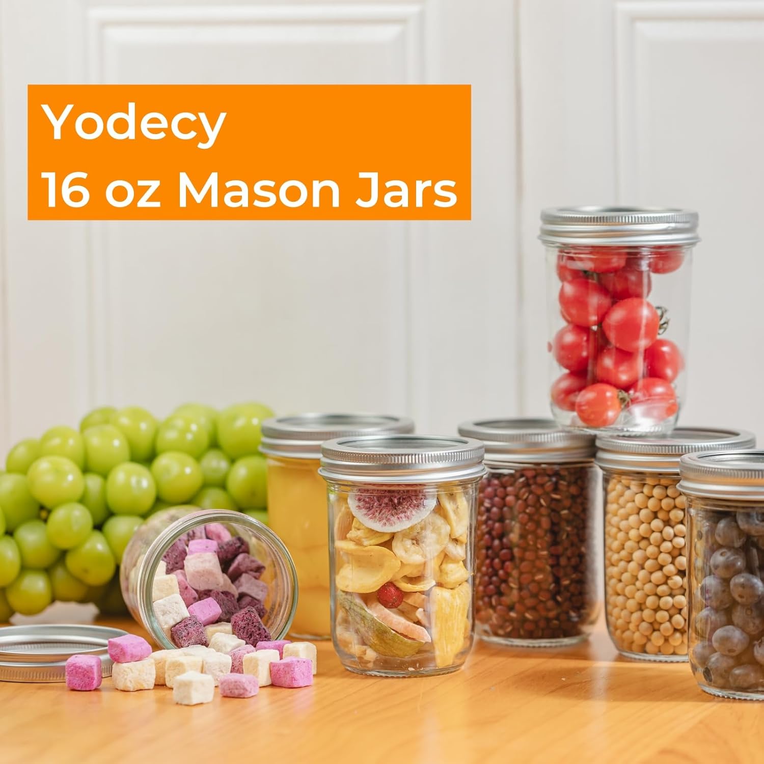 12 Pack 16 oz Wide Mouth Clear – обзор и цена Food Storage Jars