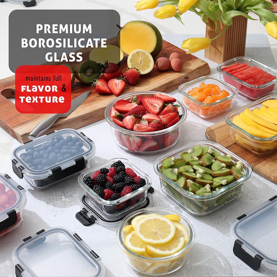 48pc Glass Storage Containers  – обзор и цена Food Storage Kitchen Container Set