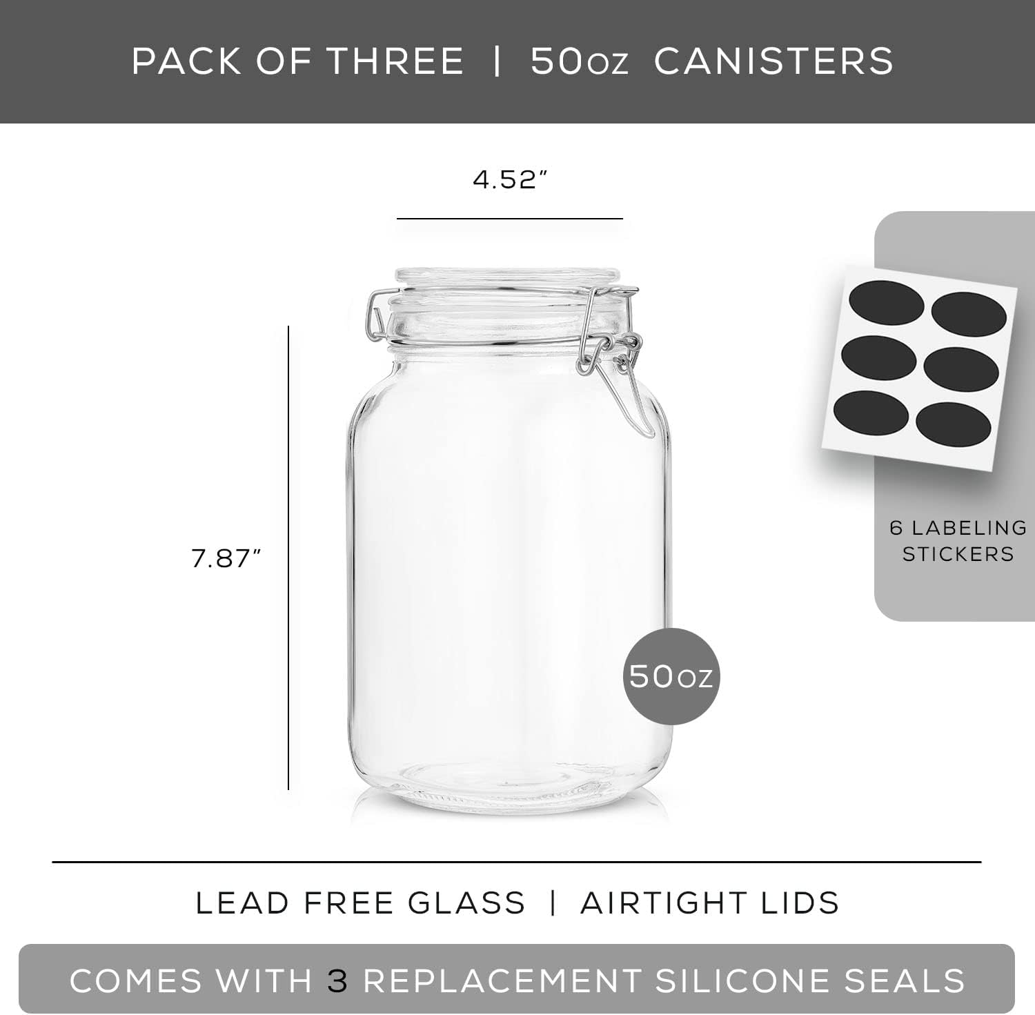 Airtight Glass Jars with Lids  – обзор и цена Food Storage Jars