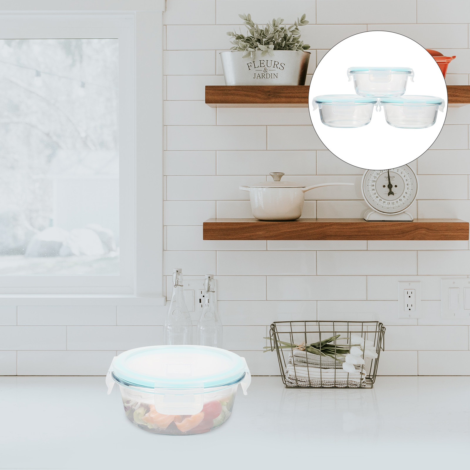 3Pcs Round Food Storage Contai – обзор и цена Food Storage Glass Round