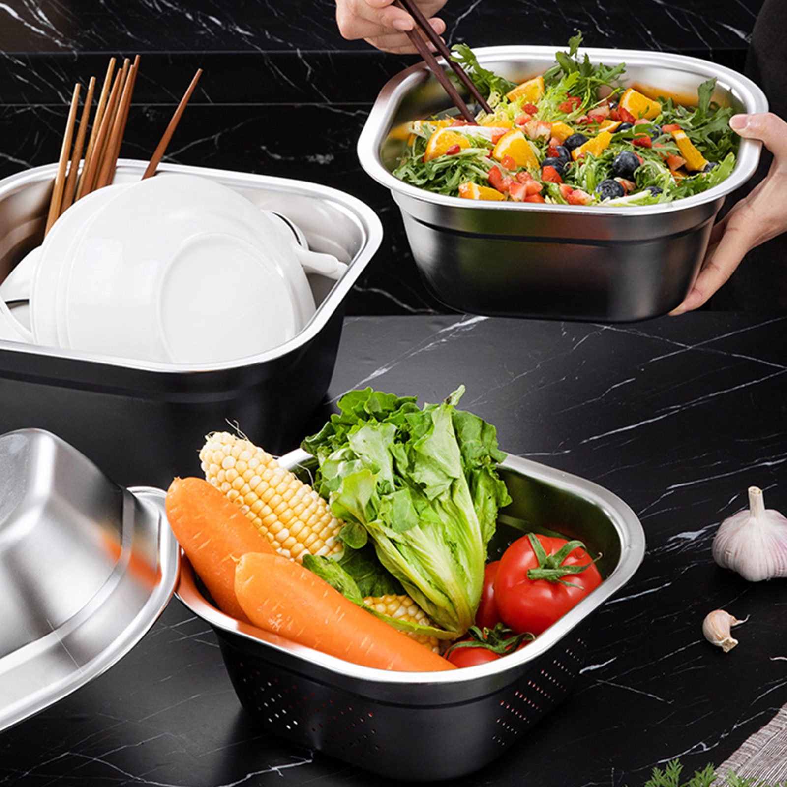 Stainless Steel Square Basin V – обзор и цена Food Storage Stainless Steel Containers