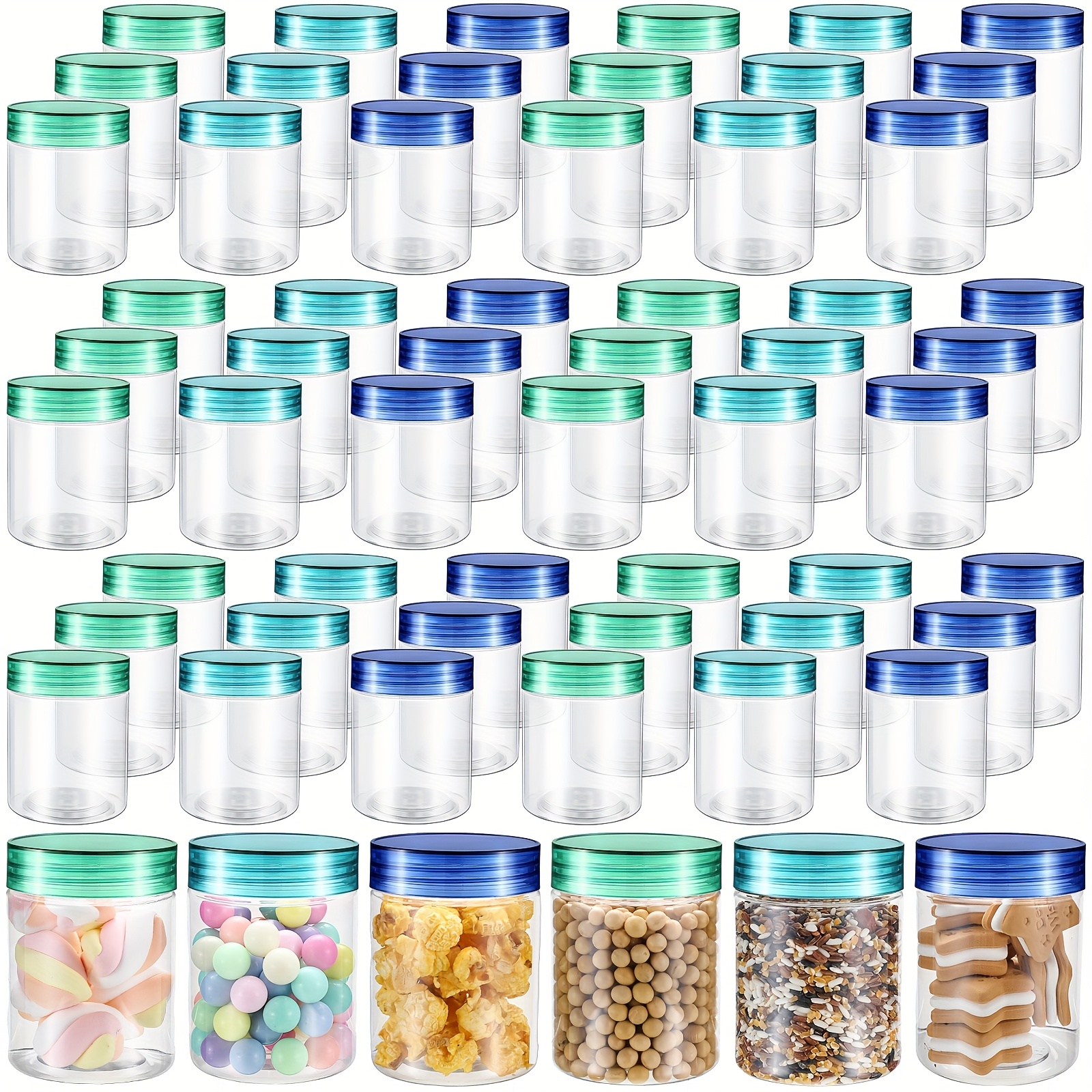 60pcs 8 Oz Plastic Jars With L – обзор и цена Food Storage Glass Round