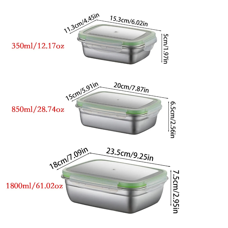 304 Stainless Steel Lunch Box  – обзор и цена Food Storage Oven Safe