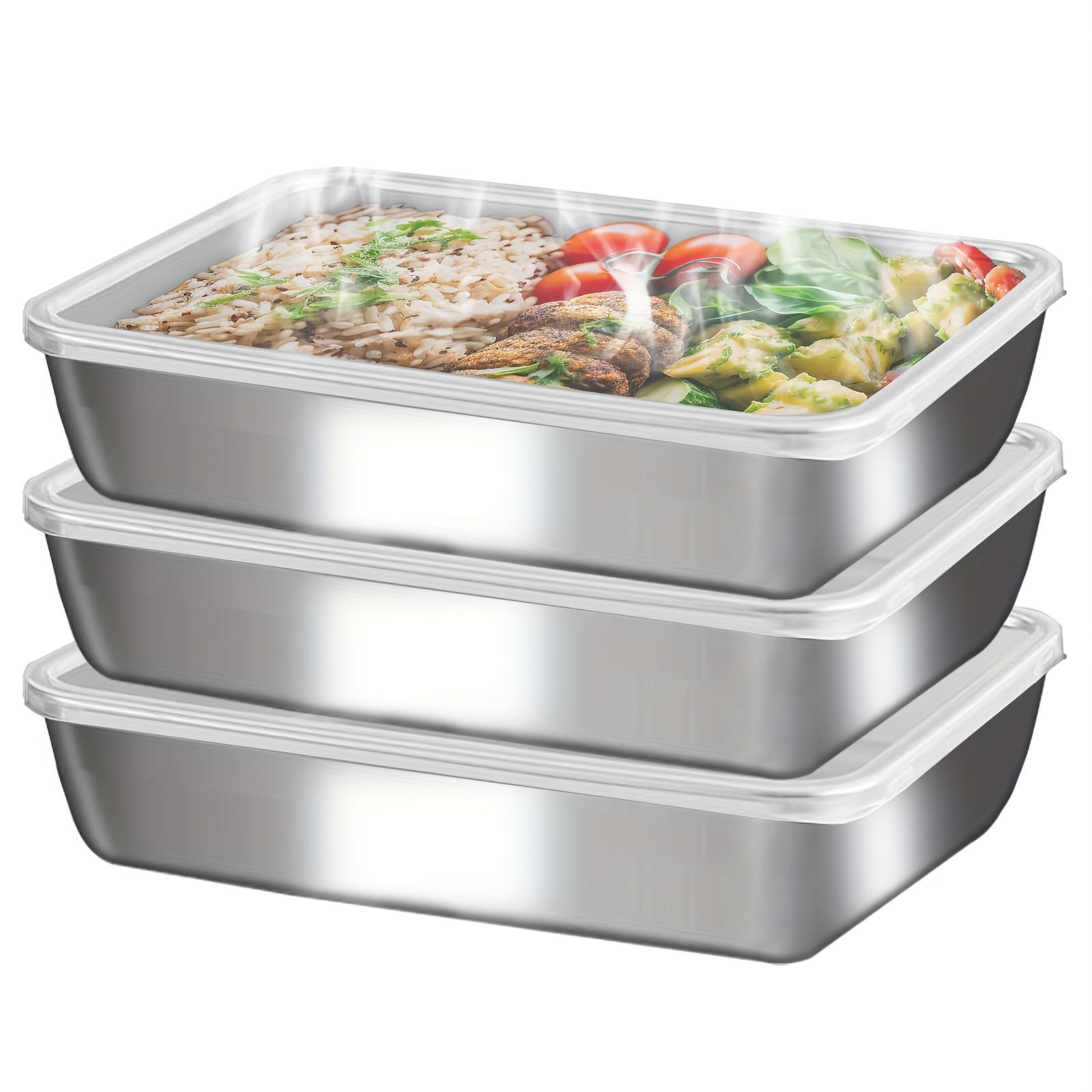 3pcs Stainless Steel Food Cont – обзор и цена Food Storage Meals