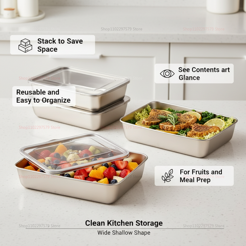 Plate Stainless Steel Food Con – обзор и цена Food Storage Stainless Steel Containers