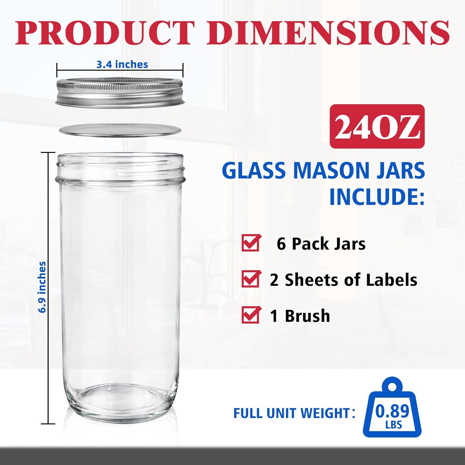 Jars Wide Mouth 6 Pack, 24oz G – обзор и цена Food Storage Jars