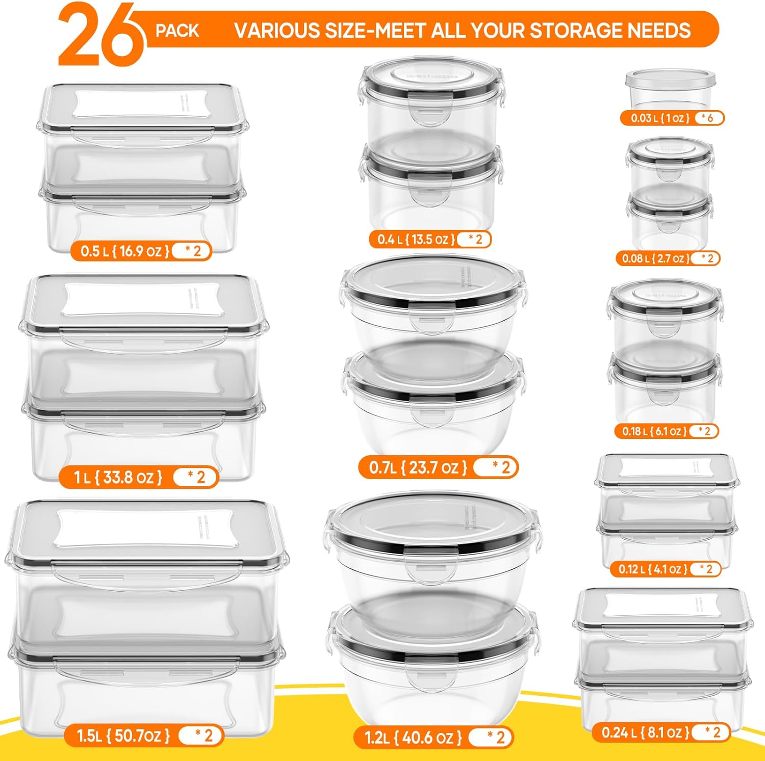 52 PCS Food Storage Containers – обзор и цена Food Storage Meals