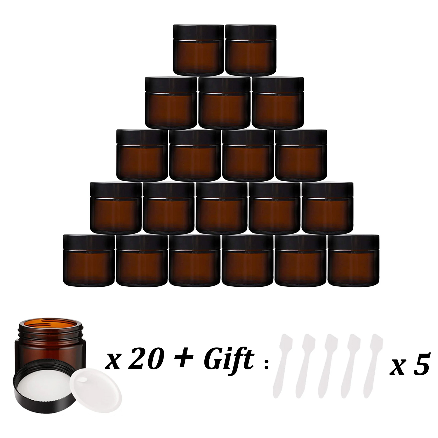 20PCS Small Amber Glass Jars w – обзор и цена Food Storage Glass Round