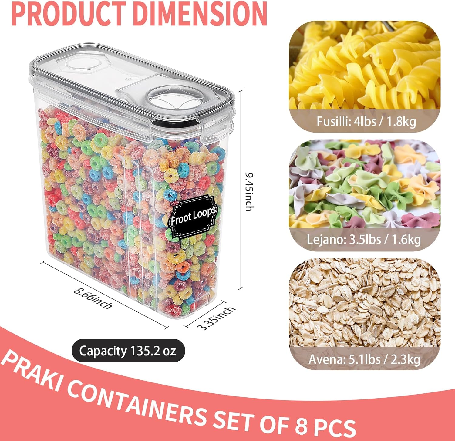 8-Piece Airtight Food Storage  – обзор и цена Food Storage Kitchen Container Set