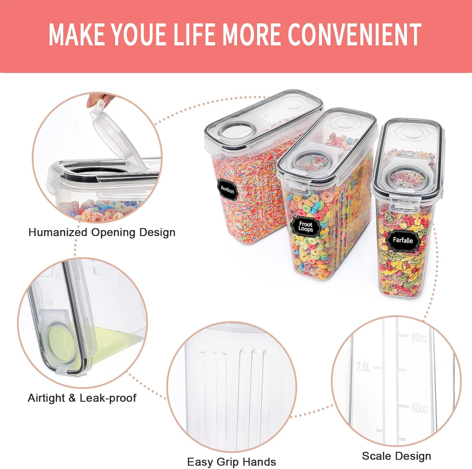 8-Piece Airtight Food Storage  – обзор и цена Food Storage Kitchen Container Set