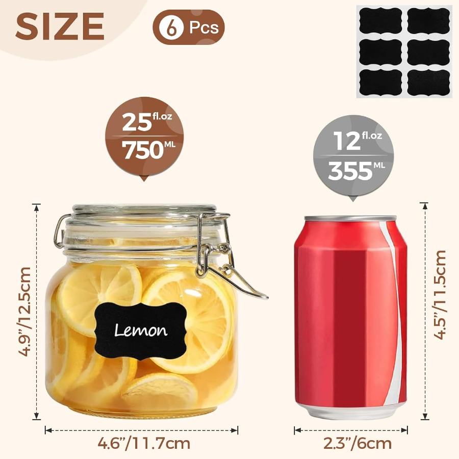 25oz Airtight Glass Canisters  – обзор и цена Food Storage Kitchen Container Set