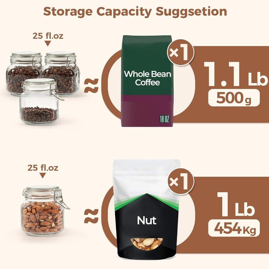 25oz Airtight Glass Canisters  – обзор и цена Food Storage Kitchen Container Set