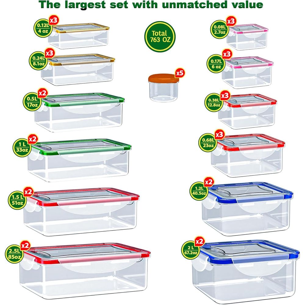 70 Pcs Large Food Storage Cont – обзор и цена Food Storage Containers