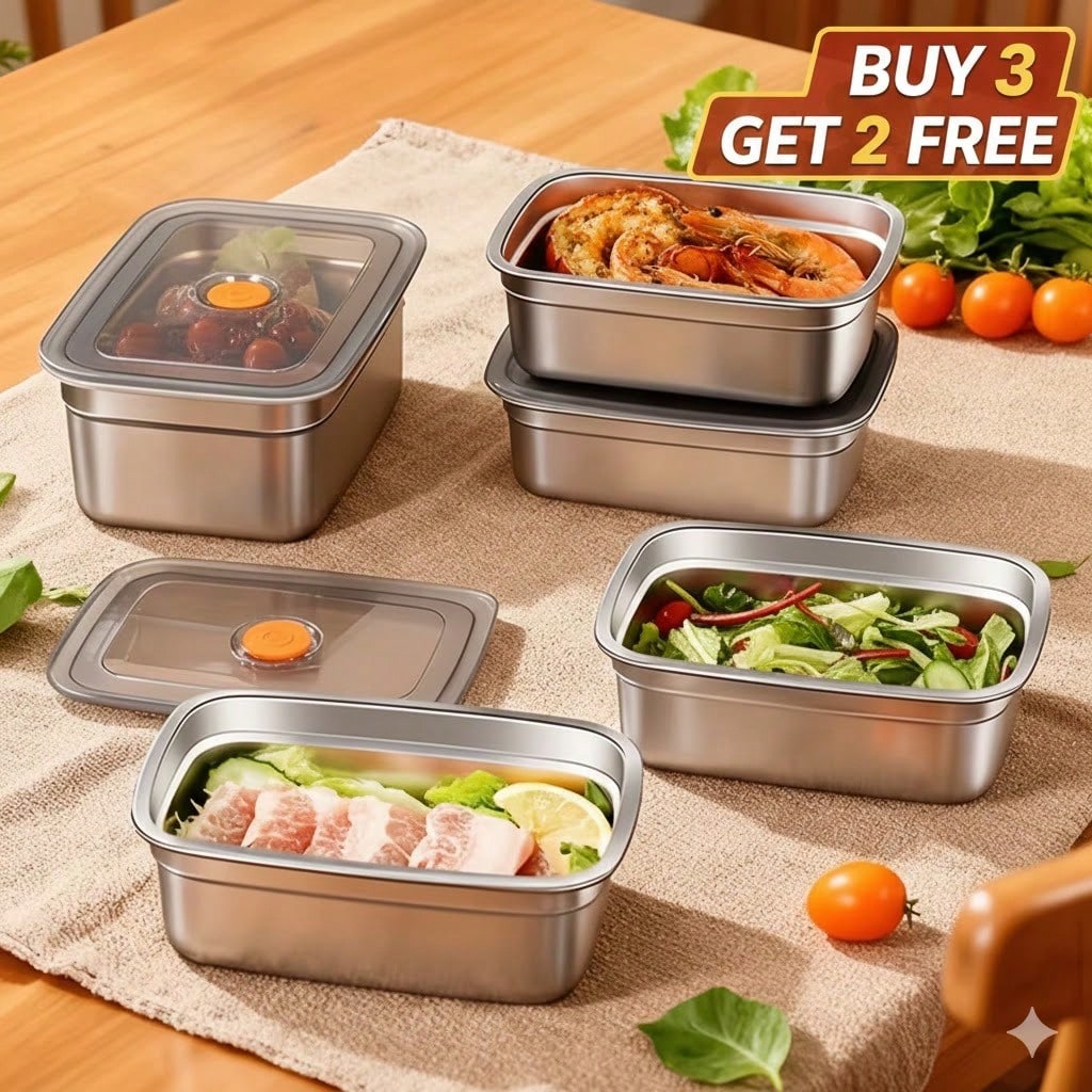 Buy 3 Get 2 Free, 5 Stainless  – обзор и цена Food Storage Stainless Steel Containers